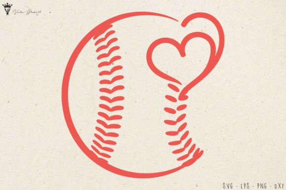 Baseball Heart SVG: A Versatile Graphic Design Asset for Crafts and Sports-Themed Branding