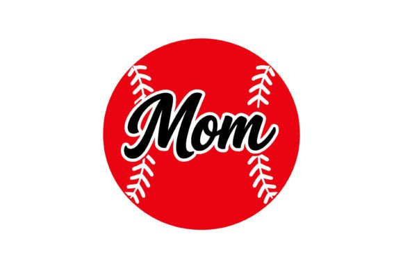 Baseball Mom Script Design: A Vibrant Graphic Asset for Local Business Branding
