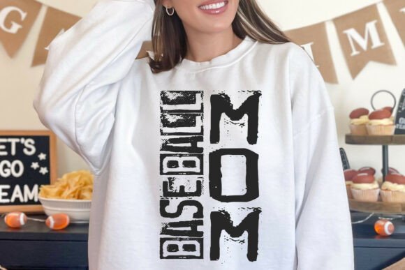 Baseball Mom Typography Design: A Crafts-Friendly Graphic Asset for Themed Projects