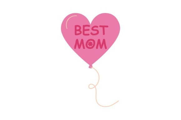 Best Mom Heart Balloon: A Festive Graphic Asset for Crafts and Celebrations