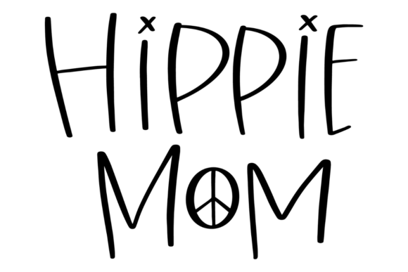 Free Spirit Hippie Mom: A Playful Graphic Asset for Crafts and Local Branding