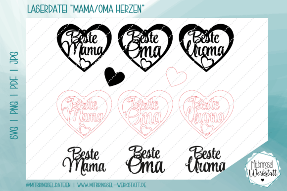 Herzen Für Mama Oma Uroma SVG-Datei: Ein Must-Have für Crafts und Graphics