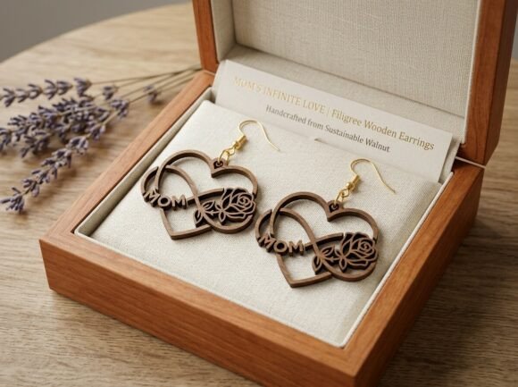Infinity Mom Rose Heart Laser Cut Graphics for Crafts & Jewelry