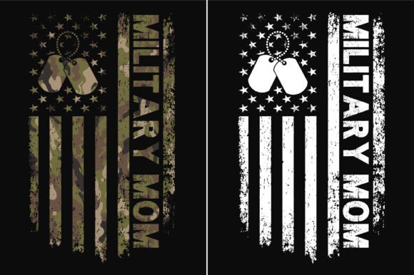 Military Mom Flag Dog Tags – A Unique Graphic Design Asset for Crafts and Patriotic Branding
