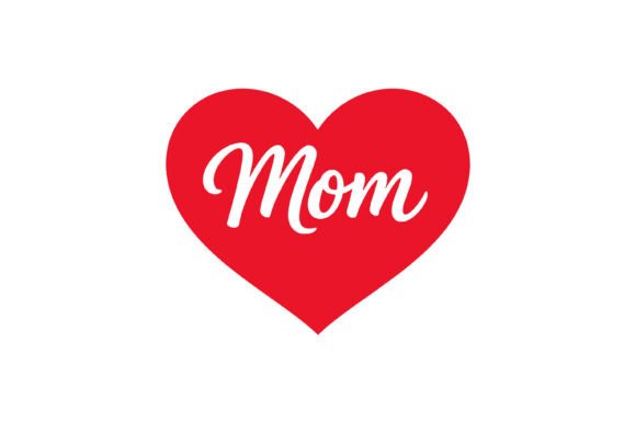 Mom Heart Love Typography Design: A Versatile Asset for Crafts and Graphics