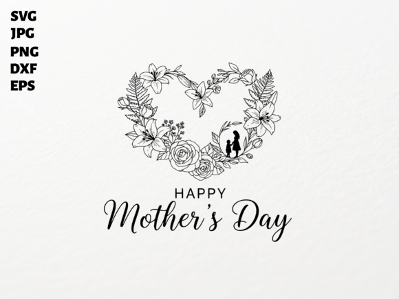 Mother's Day Floral Heart SVG: A Versatile Graphic Design Asset for Crafts and Creative Projects