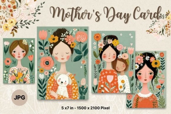 Mother’s Day Card Mom Postcard_1: A Versatile Graphic Design Asset for Crafts and Branding