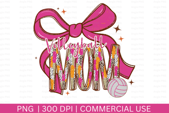 Preppy Volleyball Mom PNG: A Versatile Graphic for Creative Crafts
