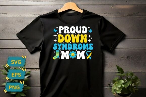 Proud Down Syndrome Mom T-Shirt Design: A Retro Graphic for Crafts and Branding