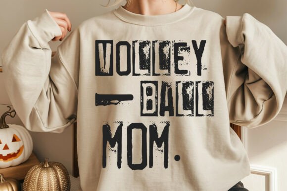 Volleyball Mom Typography Design: A Versatile Graphics Asset for Crafts
